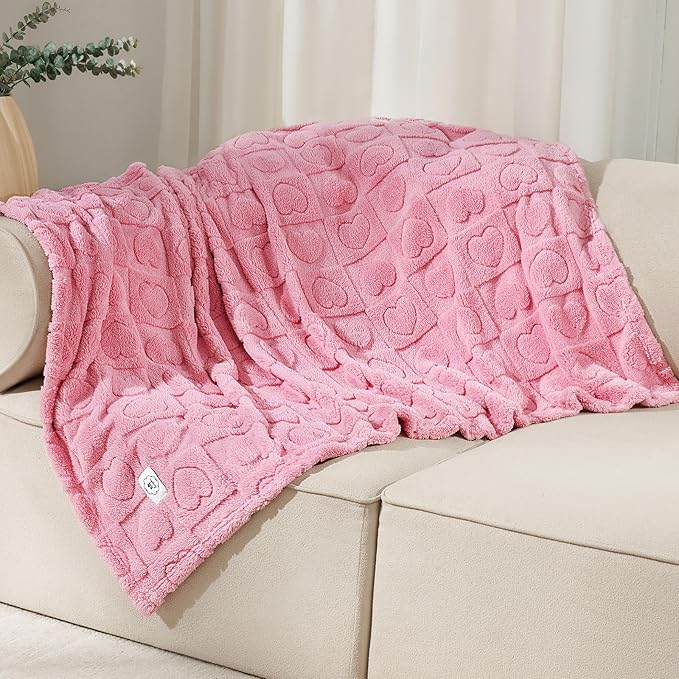 Luciphia 1 Pack 2 Small Dog Blanket Washable Pet Bed Cover Soft Fluffy Puppy Blanket with Premium Fleece 300GSM Cozy Calming Cat Blankets for Indoor Cats Pink 30x20 inch