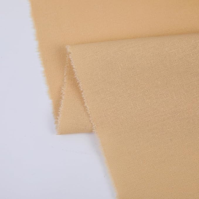 Cotton Fabric Natural Cotton Poplin Fabric by The Yard 100% Cotton, 59 Inches Wide Soft Embroidery Fabric Material for Quilting, Sewing, Crafts, Binding, Backing and Lining (Beige, 3 Yard)
