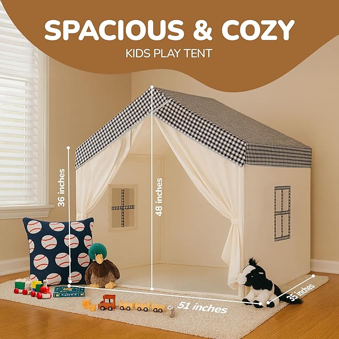 Sugar Bee & Sea Large Kids Play Tent with Storage Bag – Indoor & Outdoor Playhouse Fort for Boys & Girls – Spacious, Easy-Assemble Pop-Up Kids Tent – Gift for Ages 3–10