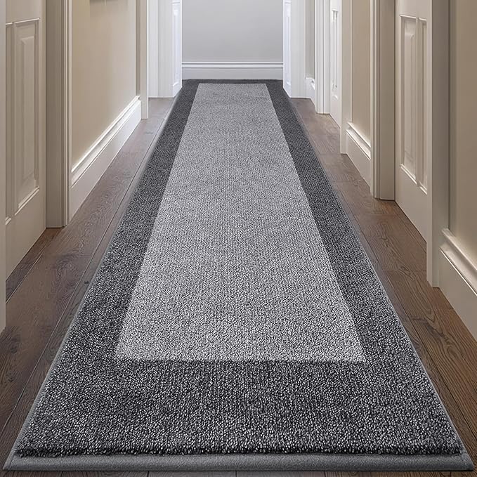 DOMUSTEX Machine Washable Runner Rug 32" x 120", Non Slip Kitchen Mat for Floor, Absorbent Entryway Rug for Kitchen, Bedroom, Living Room, Hallway, Door (Roll Packing)