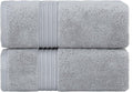 Milara Turkish Super-Plush Bathroom Hand Towels Set 2-Piece | Premium Cotton Hand Towels Set Absorbent, Durable with Hanging Loops | Silver Gray Color Hand Towel, (16 x 30 Inches)