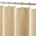 MISS SELECTEX Matt Waffle Thick Cloth Shower Curtain for Bathroom,Waterproof 230GSM Durable Fabric Hotel Shower Curtain, Machine Washable Shower Curtain,Spa Luxury Bath Curtain (60Wx72H, Linen)