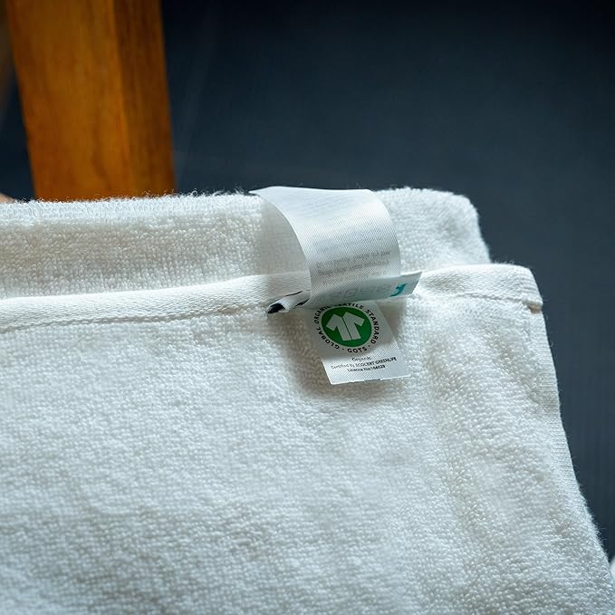 Organic Cotton Bath Mats - 4 Pack, Ultra Plush, GOTS Certified Organic - Hotel Style Bath Mats - Washable, Quick Dry - Premium Turkish Cotton Terry, White