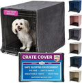 Pet Dreams Dog Crate Cover - Breathable Fabric Kennel Topper for Single-Door Crates, Fits iCrate Dog Cages 18, 24, 30, 36, 42, 48 Inches (Grey, Medium, 30")