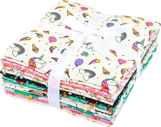 Craftido -25 Options- 100% Cotton Quilting Fabric Bundles 10pcs Fat Quarters 18”x21”-Medium Weight 5.2 oz- Soft Cotton for Quilting, Sewing Project, Patchwork, DIY Crafts – Day Dreaming
