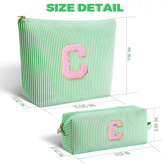 Btffitting Customized Mothers Day Gifts - Birthday Gift for Mom,Gifts From Daughter,Mother in Law Gifts,Mama Gift Idea,Makeup Bag Set Cosmetic Bag - Green,C