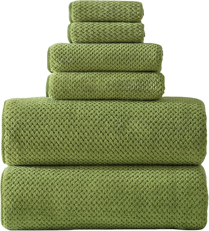 Akzpe 40x80 Inches Bath Sheets Towels for Adults Oversized Bath Towels Extra Large Luxury Super Soft Absorbent Quick Dry Microfiber (Sage Green,6PCS)
