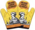 2 Pack Funny Oven Mitts for Men, Mr Good Lookin' is Cookin', Heat Resistant Silicone Non-Slip Mitts, Christmas Birthday Gifts for Dad Husband, Humor Grilling Cooking Gifts for Chef Friend
