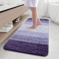Arotive Microfiber Bathroom Rugs, Shaggy Soft and Absorbent Bath Rug, Non-Slip, Thick Plush Machine Washable Dry Bath Mats for Bathroom, Tub and Shower, 59x24, Dark Purple, Rectangular