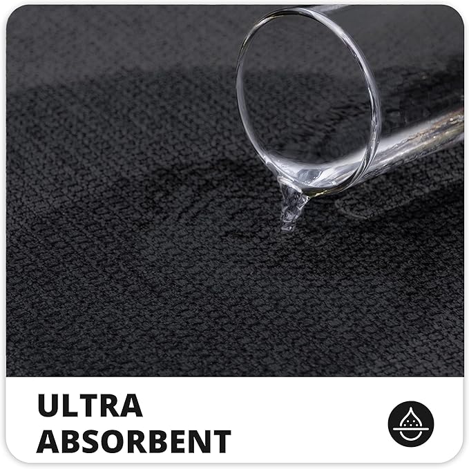 Bosap Bath Mat,Ultra Thin Bathroom Runner Rugs,Large Bath Mats for Bathroom,Quick Dry,Non-Slip,Machine Washable,Low Pile,Bath Rug,Shower Outside,Sink,Home Decor Accessories.Black,2'x5'（24x60inch）