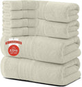 RIVERSIDE Pack of 8 Towels Set, 2 Large Bath, 2 Hand, 4 Face Washcloths, 100% Cotton Hotel Quality, Super Soft, Quick Dry, Highly Absorbent Perfect for Bathroom, Cannoli Cream