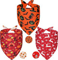 Agroon Halloween Dog Bandanas Thanksgiving and Christmas Scarf XLarge 3PCS, 6 Pattern Breed for Boy and Girl, Triangle Reversible Bibs for Puppy Pets