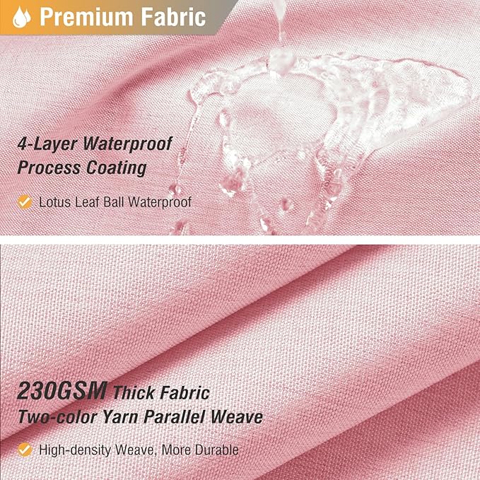 BTTN 78 Inch Long Shower Curtain - Linen Textured Heavy Duty Fabric Shower Curtain Set with 12 Plastic Hooks, Wrinkle Free, Machine Washable, Decorative Neutral Bath Curtains for Bathroom, 72x78, Pink