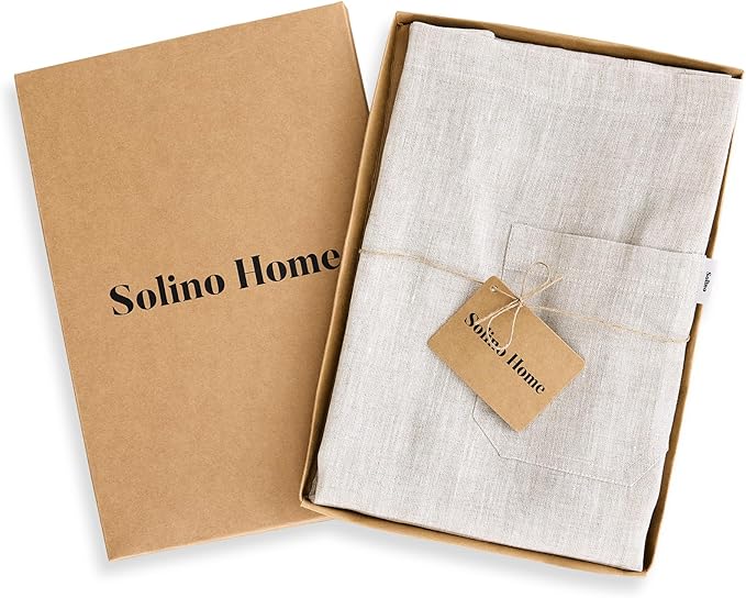 Solino Home Linen Bib Apron for Men & Women - 33 x 30 Inch Kitchen Apron with Front Pockets - Handcrafted from European Flax