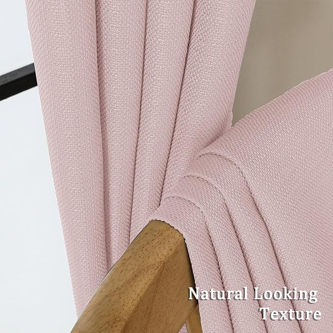 Lecloud Bessie Blush Pink Valance for Windows 14 Inch Length 2 Pcs, Short Cafe Kitchen Curtains with Rod Pocket, Faux Linen Window Valances Curtains for Bedroom Basement Bathroom, Each 30 W x 14 L