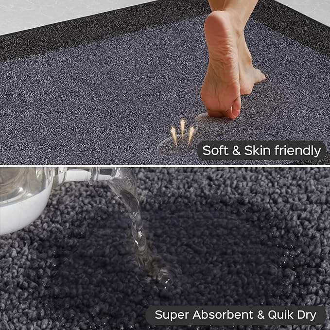 DOMUSTEX Machine Washable Kitchen Rug 24" x 84", Non Slip Kitchen Mat for Floor, Absorbent Entrance Runner Rug for Bedroom, Hallway, Bathroom, Door (Roll Packing)