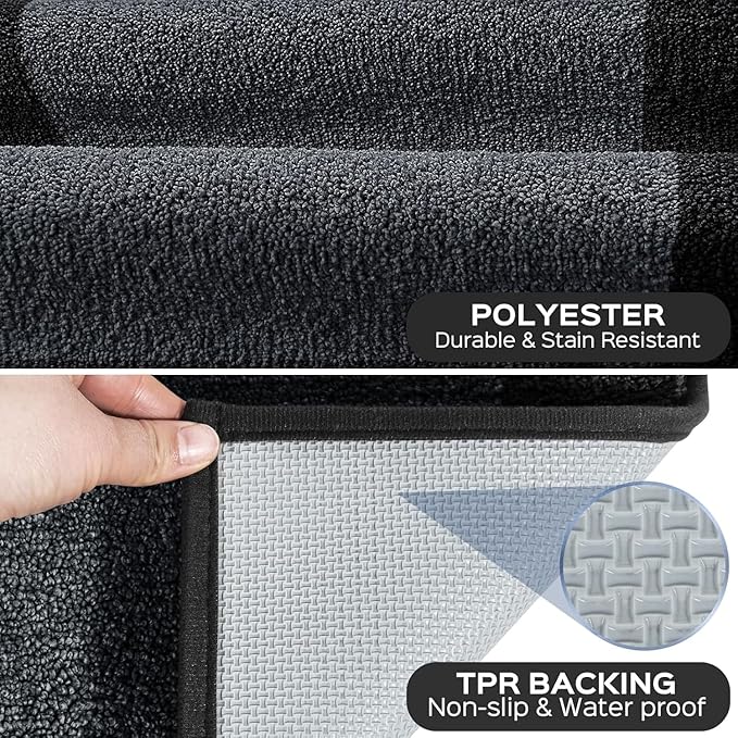 DOMUSTEX Washable Area Rug 34" x 60", Non Slip Kitchen Rug for Floor, Absorbent Entrance Runner Rug for Bedroom, Living Room, (Roll Packing)
