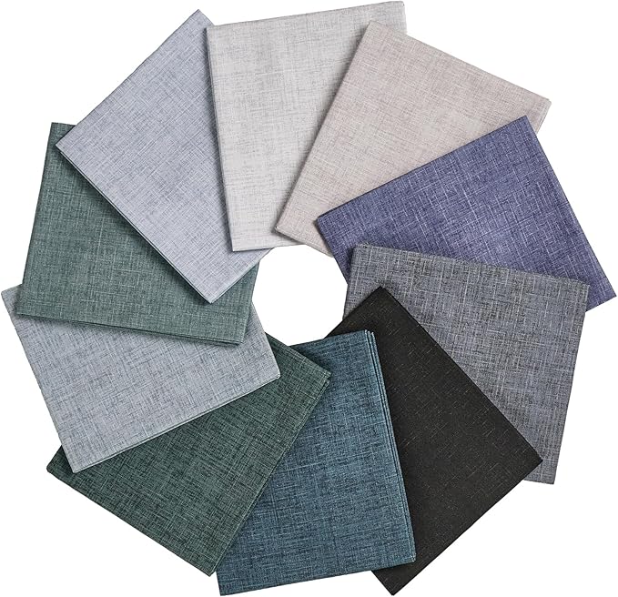 Craftido - 11 Options Solids with Tweed Tonals - Assorted Color Cotton Quilting Fabric Bundles 10pcs Fat Quarters 18"x21" - Medium Weight 5.2oz - for Quilting, Sewing and Crafts - Monochrome
