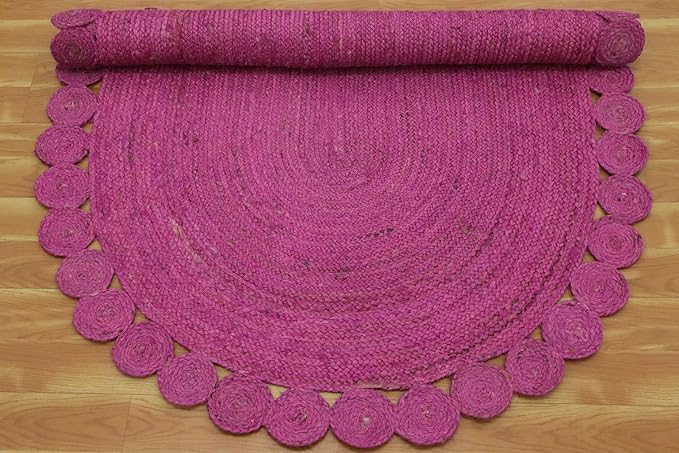 Oval Rug 5x7 Area Rug Kilim Rug Pink Solid Design 0.27 inches ThickIndoor Outdoor Rug Flatweave Rug High Traffic Area Lake House Bedroom Dining Room Living Room