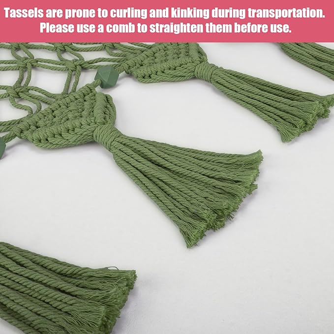 Stuffed Animal Storage Hammock, 56'' Jumbo Boho Macrame Tassels Corner Toy Holder Wall Hanging Net Organizer for Nursery Teddy Plushie, Avocado Green Plush Toy Net with Star Light for Boys Girls Gift