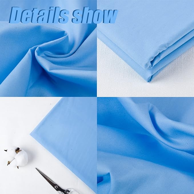2 Yard Ocean Mist Cotton Fabric, Natural Cotton Poplin Fabric by The Yard, 59 Inches Wide 100% Cotton Fabric, Soft Embroidery Muslin Quilting Material for Sewing Material Apparel Cloth
