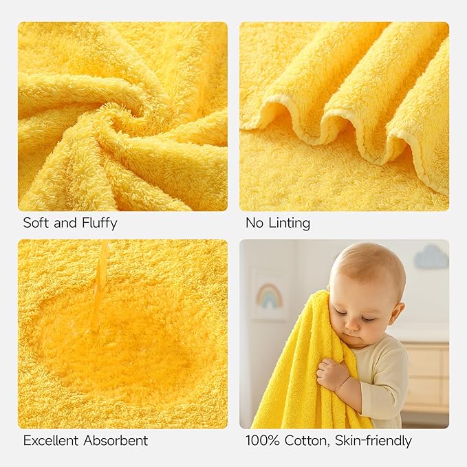 REDKISS 2 Piece Luxury Bath Towel Set - 31x62 inch Oversized Thick Bath Sheets, 100% Cotton, 900 GSM, Super Soft, Highly Absorbent, Quick Dry Large Shower Towels for Bathroom, Pool, Gym, Spa, Yellow