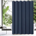 MitoVilla Navy Blue Modern Waffle Shower Curtain, Dark Blue Fabric Shower Curtains for Neutral Hotel Bathroom Decor, Heavy Waffle Weave Weighted Cloth Shower Curtain, 72 x 72
