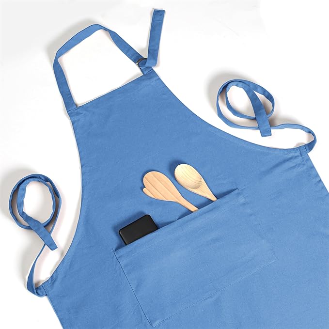 Native Fab Kitchen Apron 2 Pack - 100% Cotton Adjustable, Durable Apron with Pockets, Perfect for Cooking, Baking, Grilling