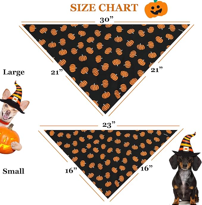 Bubblepup Fall Dog Bandanas, Pumpkins Dog Bandanas for Small Medium Large Dogs