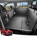 Zanch Heavy-Duty Dog Car Seat Cover, Flat Solid Back Seat Extender for Multi Large Dogs, Hard-Base Supports 450 lb, Waterproof Scrachproof Hammock Protector, Standard for Cars, SUV, Trucks, Black
