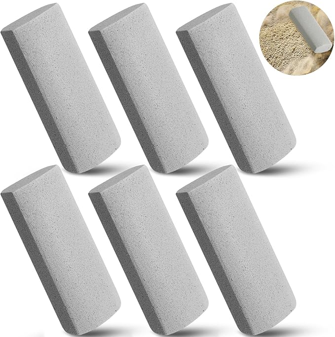 Abbylike 6 Pcs Pet Hair Remover Gray Pumice Stone Car Pet Hair Removal Tool for Bedding Carpet Couch Furniture Cleaning(5.3 x 2 x 1.4 Inch)