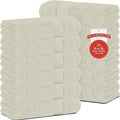 RIVERSIDE 12 Pack Premium 100% Cotton Face Wash Cloths, 12 x 12 Inches, Soft & Absorbent Face Towels for Bathroom Wash Clothes, 550 GSM, Luxury WashCloths for Showering, Body, Spa & Gym, Cannoli Cream