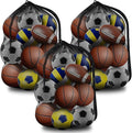 BROTOU Extra Large Sports Ball Bag Mesh, Basketball Bags Team Balls, Adjustable Shoulder Strap, Ball Bags for Holding Soccer, Football, Volleyball, Swimming Gear (30” x 40”)