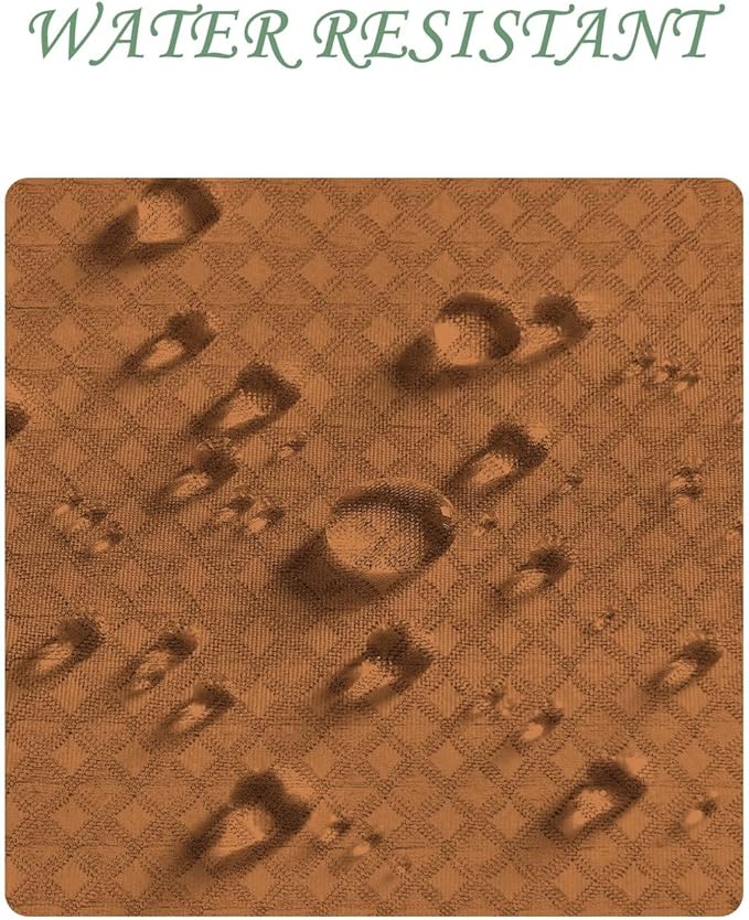 ggaimwf 36x72 Inch Solid Color Shower Curtain for Bathroom Waffle Bath Water Resistant Fabric Curtains Chocolate Modern Thick Shower Stall Curtain with Metal Hooks