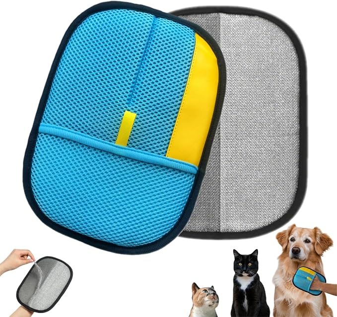 put girl 2-Pack Pet Hair Removal Gloves for Cats & Dogs, Reusable Electrostatic Hair Remover Mitts for Furniture & Clothing