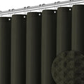 PANGSINNE Brown Shower Curtain Waffle Weave Textured Fabric Heavy Duty Shower Curtain Set for Bathroom, Waterproof 256GSM Weighted Hotel Quality Luxury Bath Curtain Set with 12 Hooks, 72Wx72H