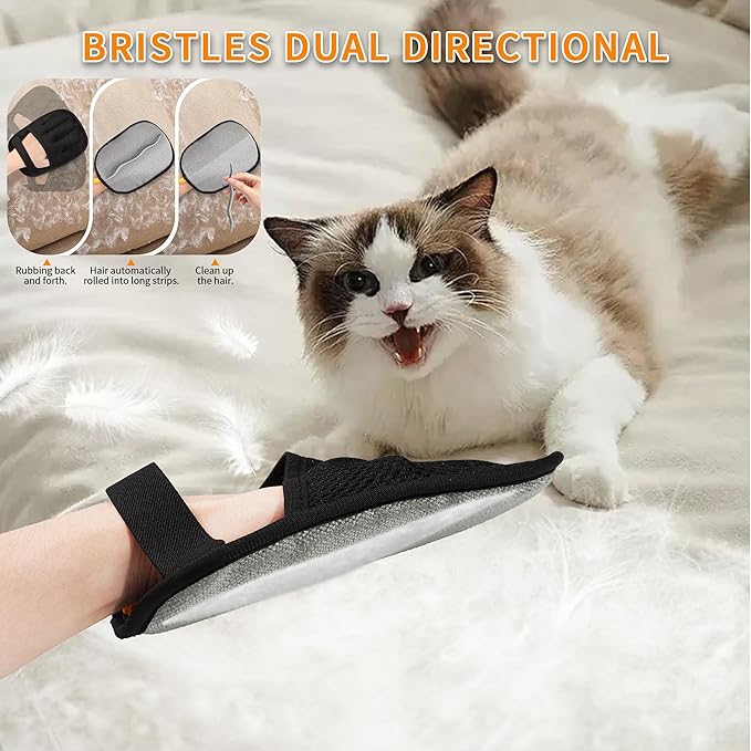 CHENXIQIHANG 3PCS Pet Hair Removal Glove for Cats & Dogs, Upgraded Five-Finger Electrostatic Pet Hair Remover Glove, Reusable Magic Brush Pet Hair Removal Tool for Laundry, Couch, Carpet & Car Seat
