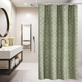 Small Stall Boho Shower Curtain - Sage Green Tassle Woven Fabric - 36 x 72 Half Size - Tufted Chevron Striped Textured Modern Farmhouse Minimalist Cloth Shower Curtain for Bathroom
