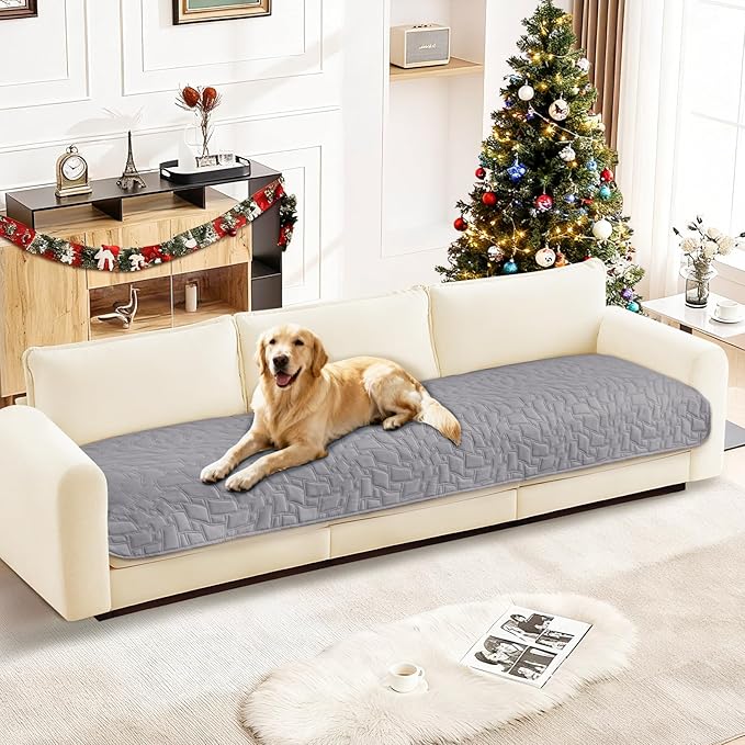 CYCMACO Waterproof Couch Covers for Pets, Waterproof Dog Bed Cover, Anti-Slip Soft Dog Blankets, Couch Cover for Dogs Washable, Pet Blanket for Puppy Large Dogs Cat (30x70 Inch, Light Grey)