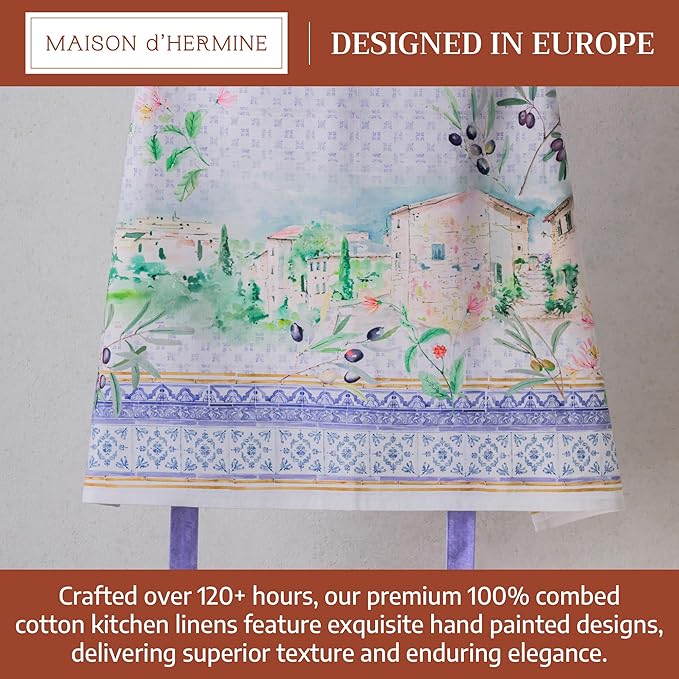 Maison d' Hermine 100% Cotton Apron for women with Pocket Kitchen Chef Apron for Men Cooking Gardening Server Waitress