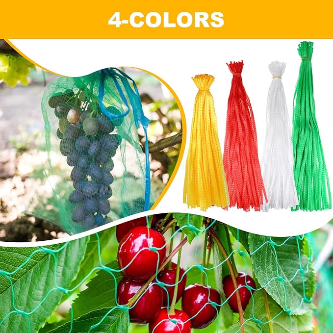 400 Pcs Reusable Mesh Produce Bags, Onion Fruits Net Bags and Seafood Boil Bag for Crab Clam Crawfish, Mesh Storage Bag for Grocery Shopping Storage of Fruits Vegetable Seafood Garden Produce,3 Sizes