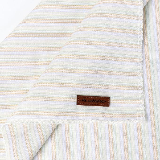 MR. CHUBBYFACE Macaron Striped Dog Bandanas Reversible Triangle Bibs Scarf Accessories for Dogs Cats Pets Orange and Pink S