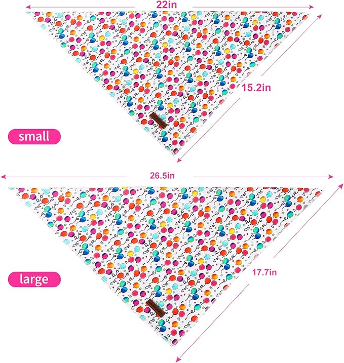 MR. CHUBBYFACE Birthday Dog Bandanas Reversible Triangle Bibs Scarf Accessories for Dogs Cats Pets C:Balloon