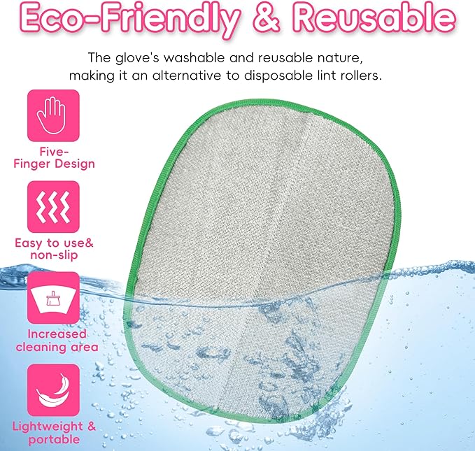 YOSEPATI Pet Hair Removal Glove, Five-Finger Magic Brush Electrostatic Mitt, Pet Hair Remover Tool for Dog & Cat, Reusable Pet Hair Gloves Pet Grooming Needs, Fur Remover for Couch, Clothing & Carpet