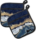 2 Pack Pot Holders for Kitchen Clearance, Cute Hot Pads, Funny Oven Pot Holders, Potholders Sets for Kitchen Heat Resistant Luxury Blue Marble