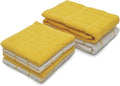 Mellow Buff 100% Cotton Terry Dish Cloth & Dish Towel, 6 Pack, Super Soft and Absorbent Kitchen Towels, Perfect for Kitchen Cleaning and Dish Washing (Yellow (DT and DC Combo))