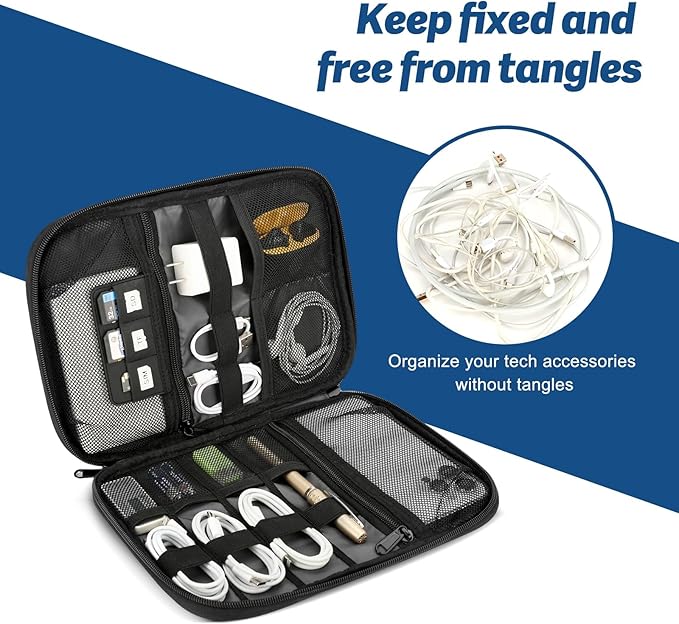 Castura Electronic Organizer Travel Case, All-in-One Portable Cable Organizer Bag for Storage, Cord Organizer Tech Accessories for Cables, Chargers, Power Bank, Flash Drive, SD Card