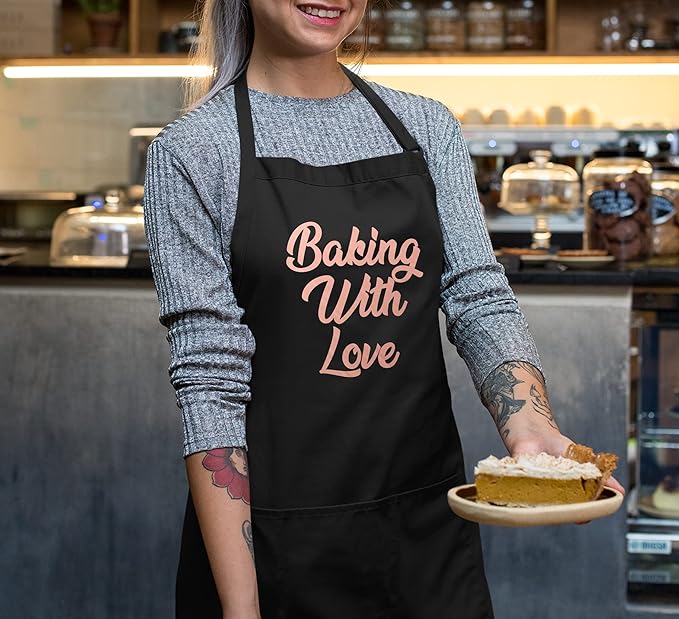 TEEAMORE Custom Aprons for Women Men Add Your Text Personalized Chef Kitchen Apron