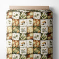 Olive Meadow Patchwork Cotton Fabric – Green & Earth Tone Botanical Patchwork Print Cotton 140 GSM, Panel 61 × 36.6 Inches, Pre-Cut Sewing Fabric Panel for Quilting, Crafts & Home Decor (USA Size)