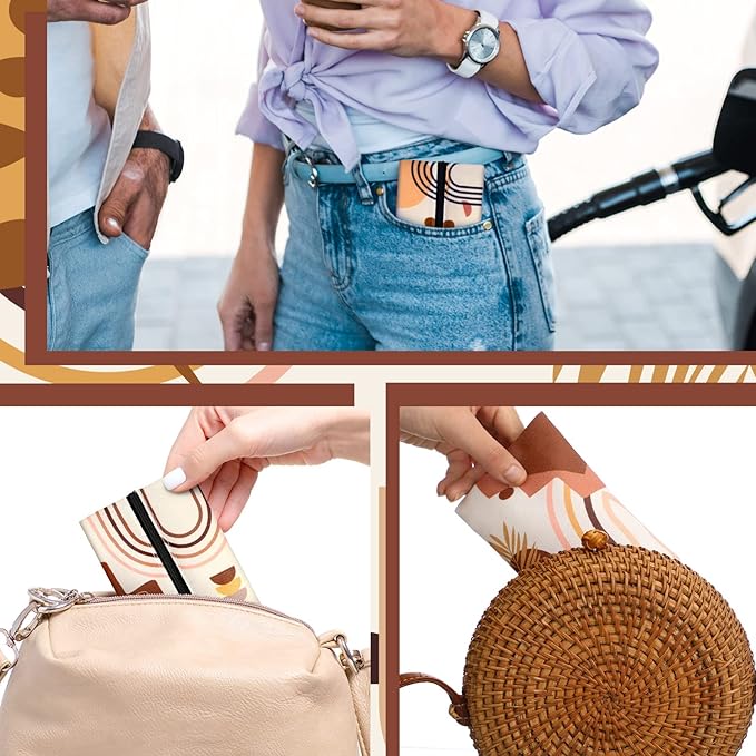 8 Pieces Purse Tissue Holder Reusable Travel Tissue Pouch Fabric Zipper Purse for Bag Car Office Home(Boho)